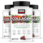 Force Factor Collagen Boosting Superfoods, Vegan Collagen Booster for Women | with Biotin, Hyaluronic Acid, and Vitamin C, for Hair, Skin, Nails, & Joint Support, Tropical Fruit, 60 Soft Chews