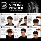 L3 Level 3 Hair Texture Powder for Men, Volume, Natural Look, 30 g | Styling powder, hair texturizer, non-greasy finish, buildable hold, easy application, small 30 g size
