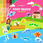 Simetufy 14000Pcs Pony Beads Bulk 50 Colors for Craft Kandi Bracelet Making
