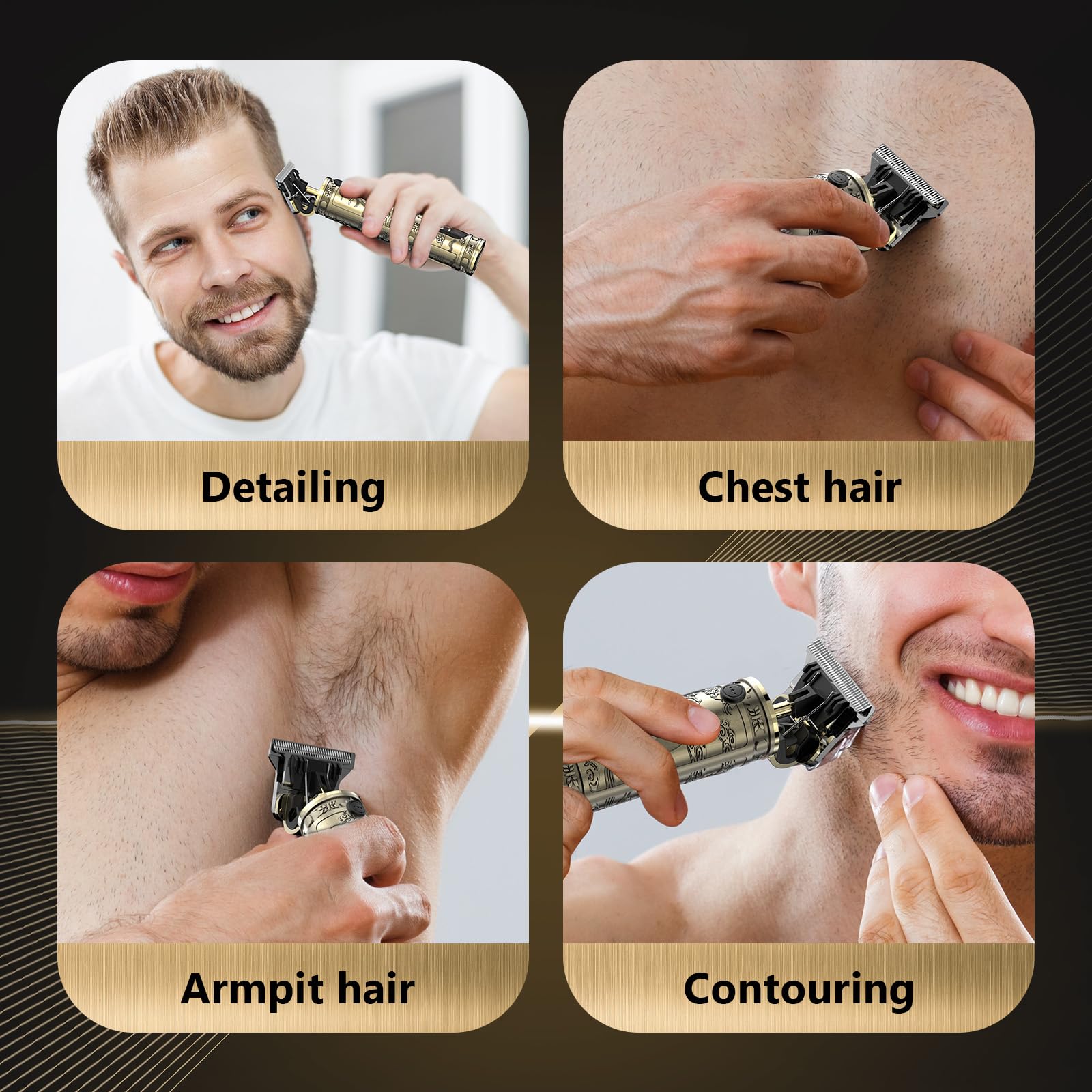 Solati Hair Clippers for Men, Professional Hair Trimmer Zero Gapped T-Blade Trimmer Cordless Rechargeable Edgers Clippers Electric Beard Trimmer Shaver Hair Cutting Kit with LCD Display Gifts for Men