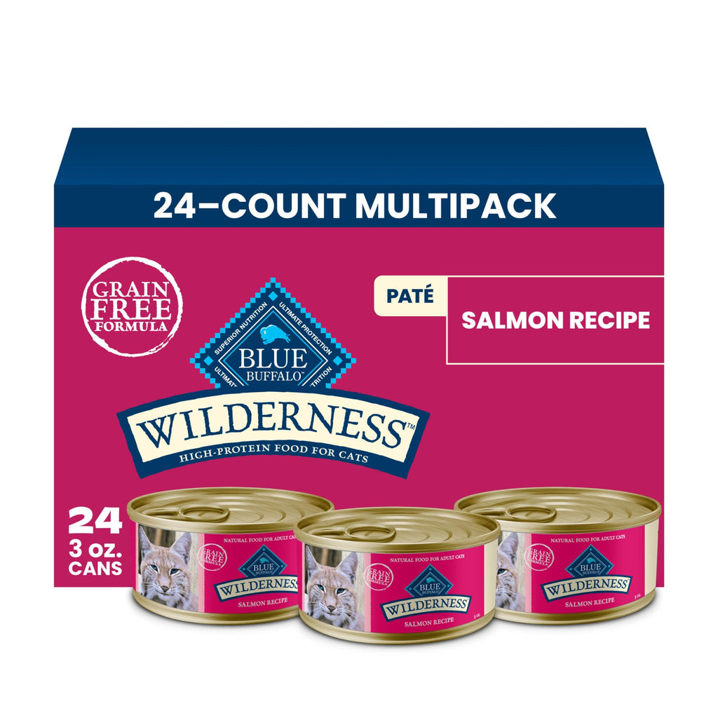 Blue Buffalo Wilderness Salmon Paté Adult Wet Cat Food, 3 oz, 24 ct