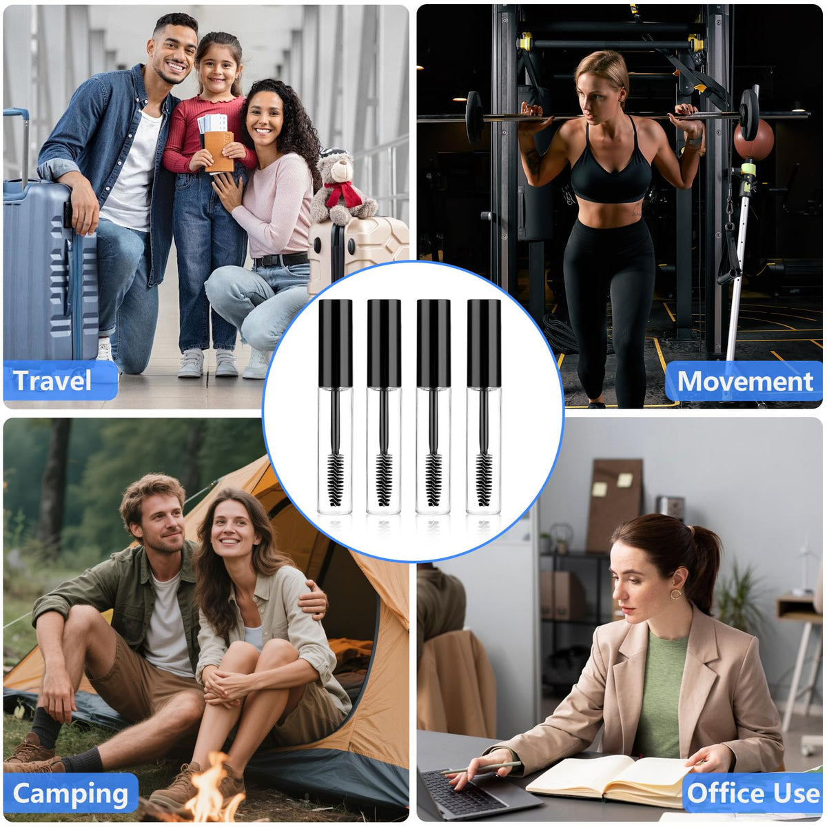 4 Pack of 0.34 Oz (10ml) Empty Mascara Tube