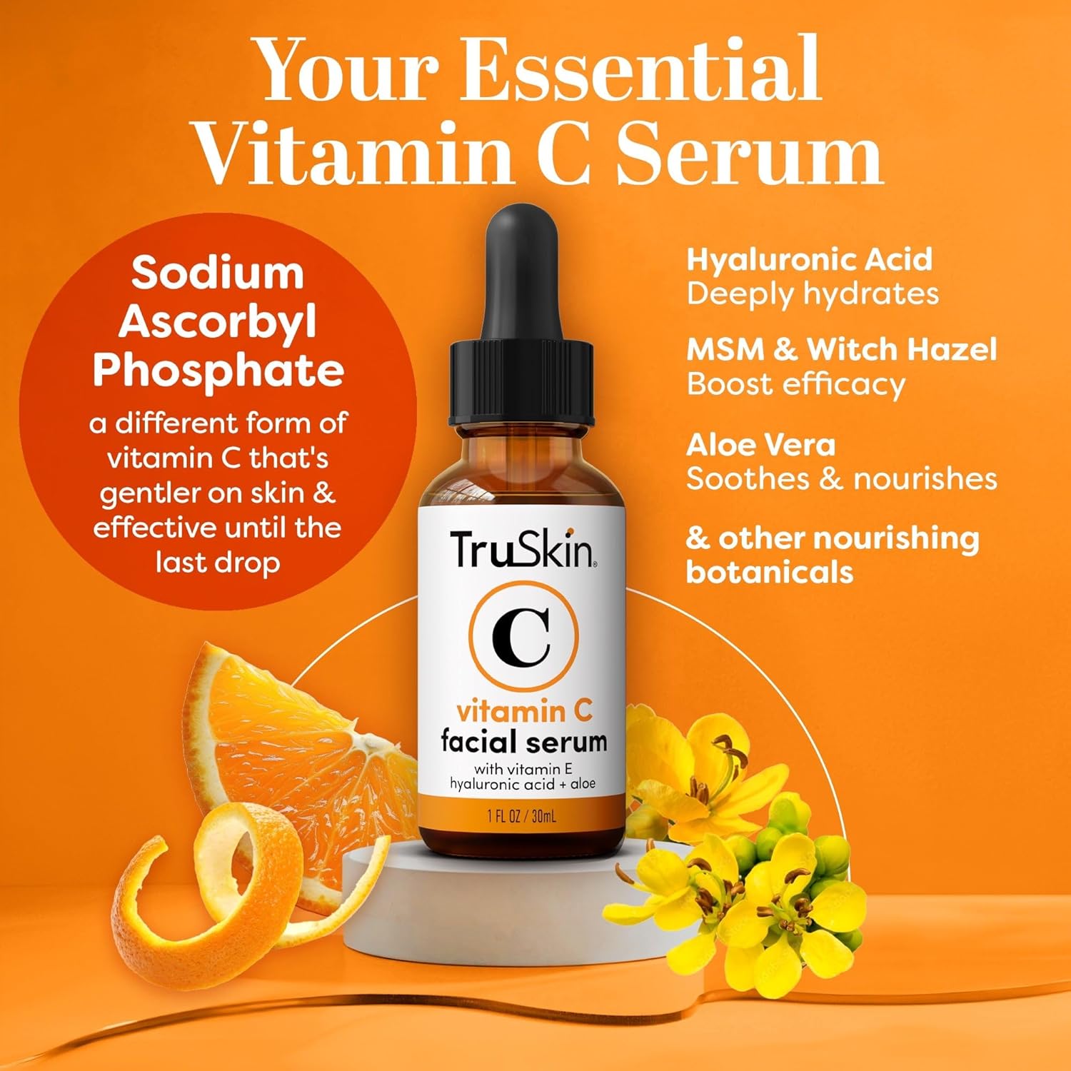 Buy now TruSkin Vitamin C Serum For Face â€“ Anti Aging Face Serum with Vitamin C, Hyaluronic Acid, Vitamin E â€“ Brightening Formula â€“ Improve Appearance of Dark Spots, Tone, Fine Lines & Wrinkles, 1 Fl Oz at indiglob india