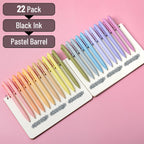 Mr. Pen- Retractable Gel Pens, 22 Pack, Black Ink, Mild Pastel Barrel