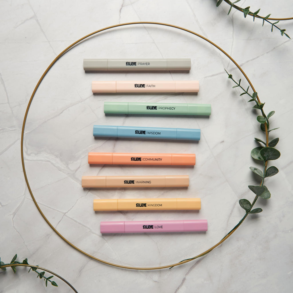 BLIEVE Bible Highlighters No Bleed Through, Color Coded, Dual Tip, 8 Pack