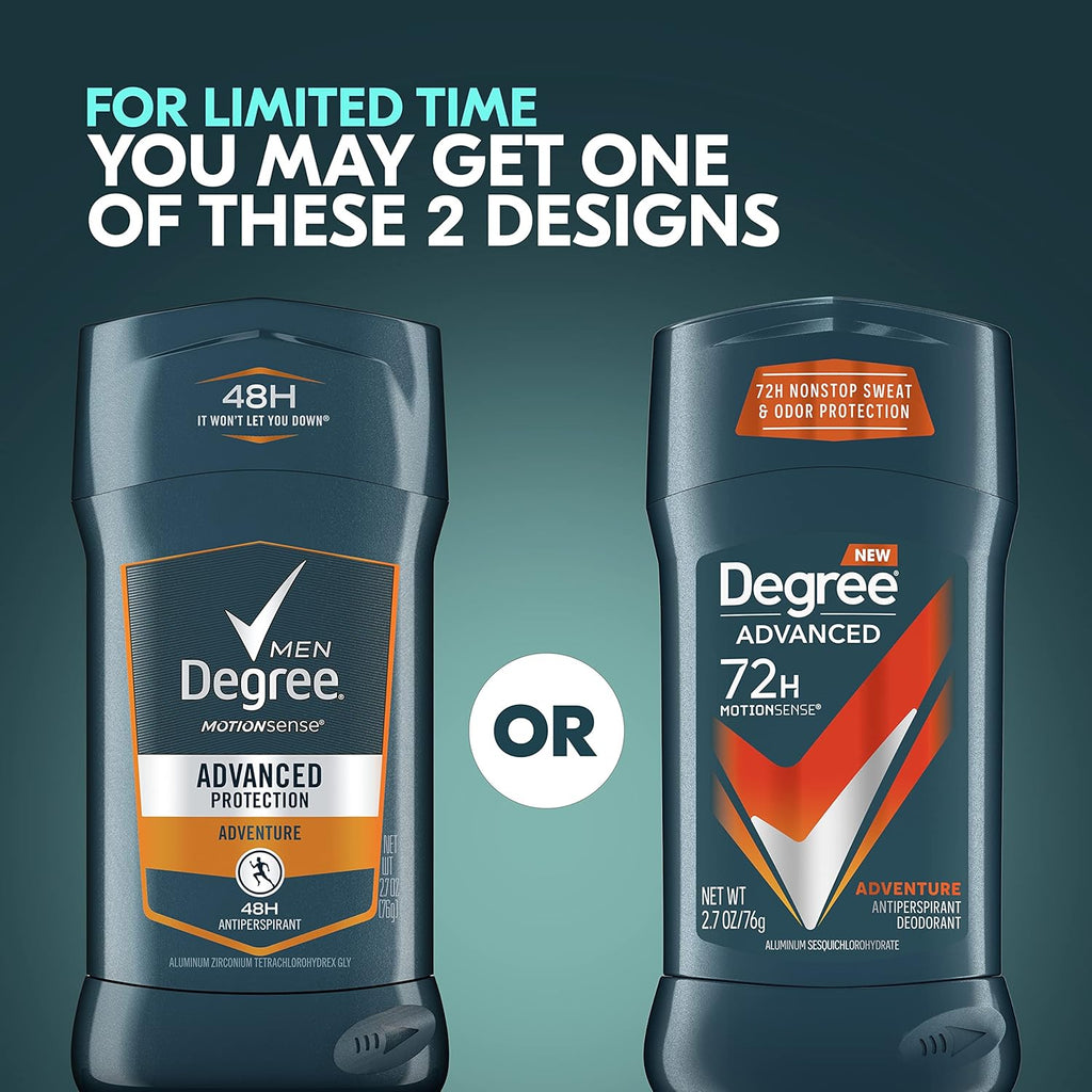Buy now Degree Men Antiperspirant Deodorant Adventure Freshness and Odor Protection Deodorant for Men 2.7 Oz, (Pack of 4) Woodsy, Stick at indiglob india