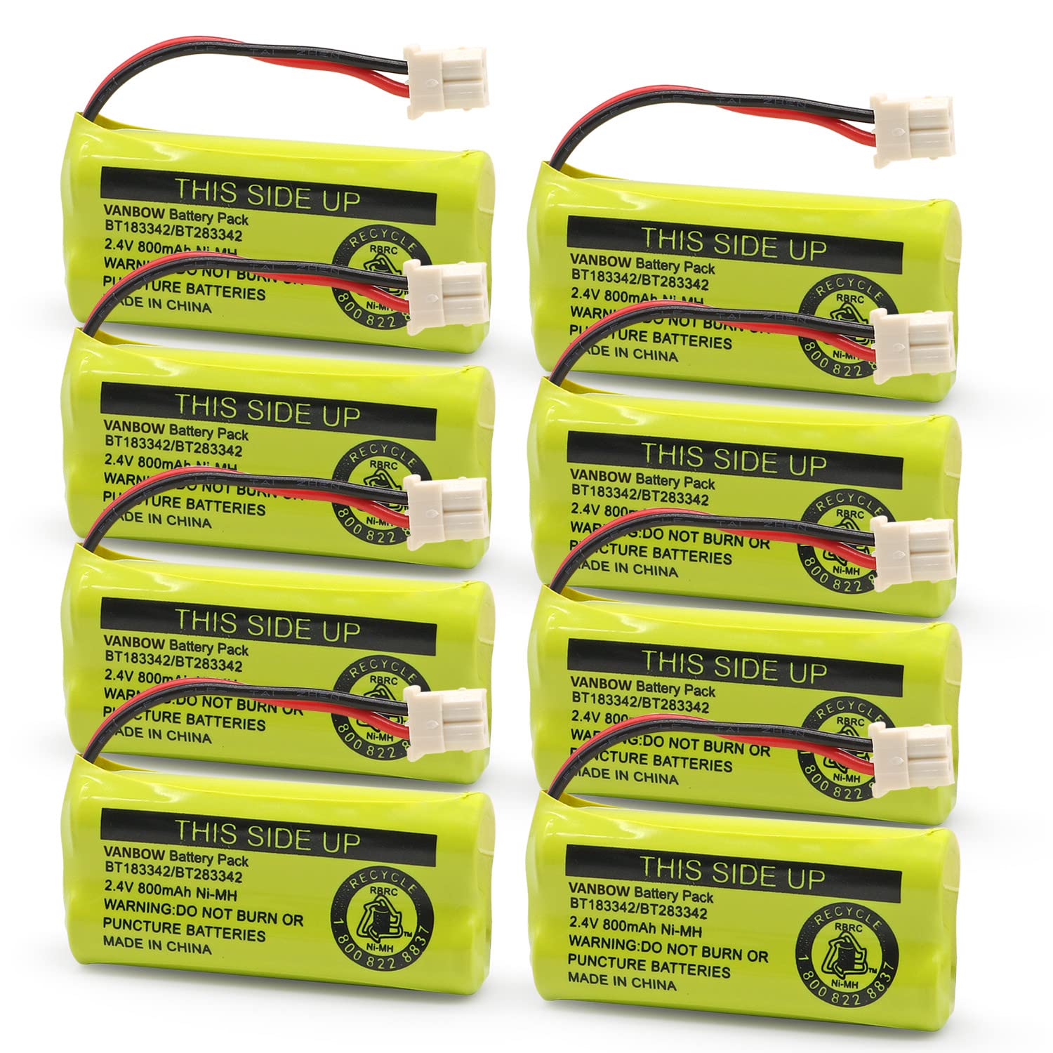 Buy now BT183342/BT283342 2.4V 800mAh Ni-MH Battery Pack, Compatible with AT&T VTech Cordless Phone Batteries BT166342/BT266342 BT162342/BT262342 CS6709 CS6609 CS6509 CS6409 EL52100 EL50003 (Pack 2) Pack 8 at indiglob india