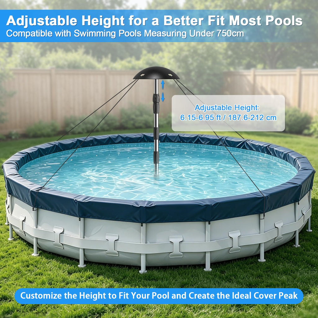 Metal Pool Cover Support Pole: Never Inflate - No Air Leaks All Winter