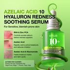 Anua Azelaic Acid 10 Hyaluron Redness Soothing Serum, 1.01 fl oz | Facial Serum for Blemish-Prone & Oily-Prone Skin, Lightweight & Hydrating Blemish Care, Hyaluronic Acid, Korean Skincare