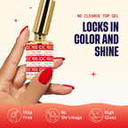 DND Base Gel & Top Gel No Cleanse Duo | Professional UV/LED Base Coat & No Cleanse Top Coat Set, Glossy Chip-Free Finish, Long Lasting Wear, Easy Soak Off Removal
