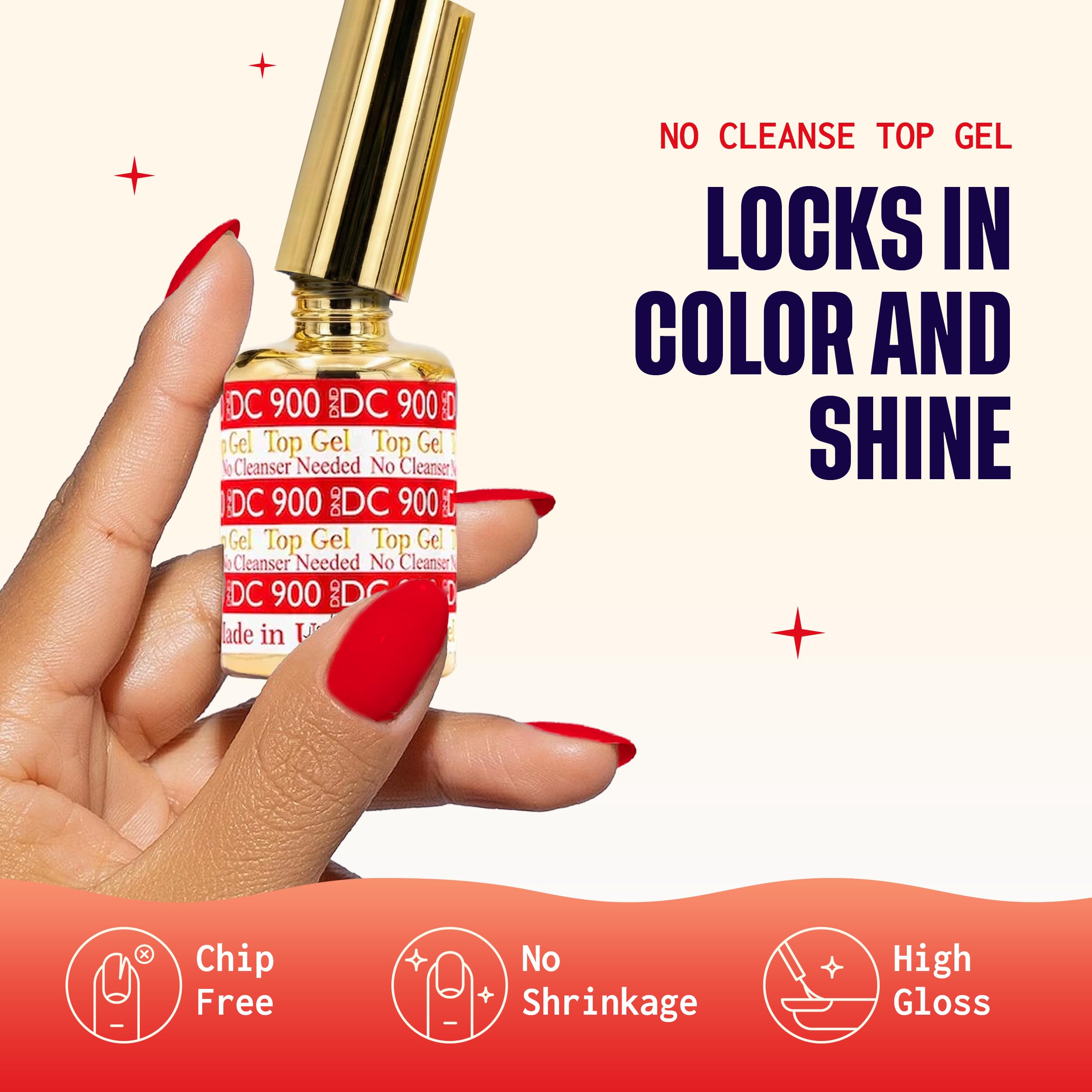 DND Base Gel & Top Gel No Cleanse Duo | Professional UV/LED Base Coat & No Cleanse Top Coat Set, Glossy Chip-Free Finish, Long Lasting Wear, Easy Soak Off Removal