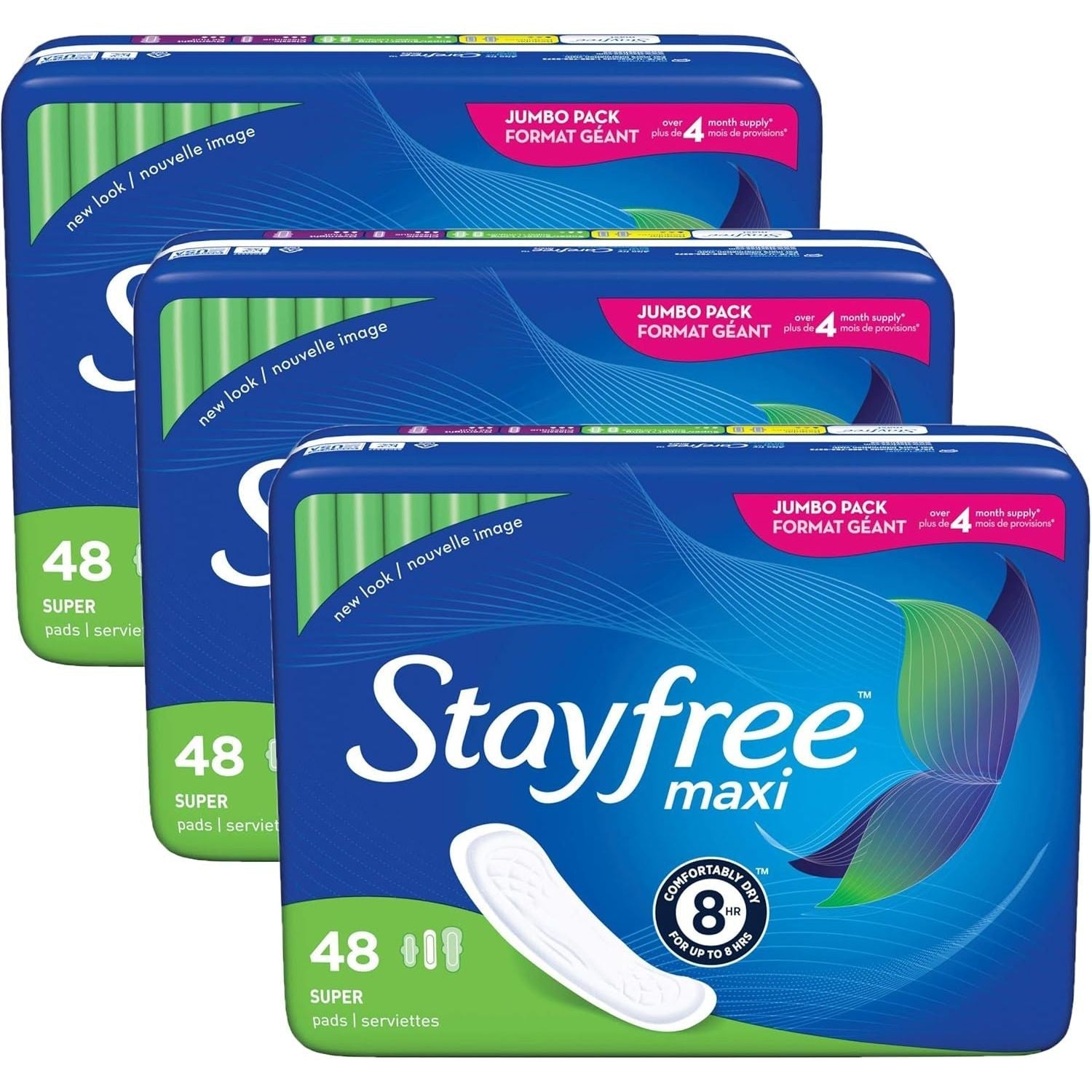 Buy now Stayfree Maxi Super Long Wingless Reliable Protection and Absorbency Pads For Women, 48 Count (Pack of 1) 48 Count (Pack of 3) Without Wings at indiglob india