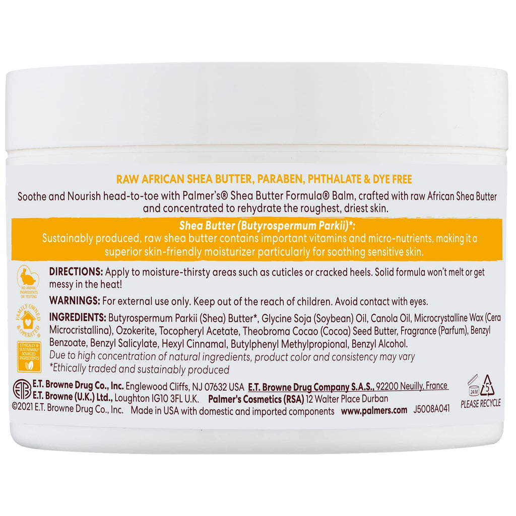 Palmer's Shea Butter Formula Raw African Shea Butter Balm, Nourishing Body Moisturizer for Rough, Dry Skin, 7.25 Ounces (Pack of 6)