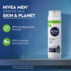 NIVEA MEN Sensitive Shave Gel, No Drying Alcohol, Mulitpack, 3 x 7 OZ | Shaving Gel for Men with Sensitive Skin, Enriched with VitaminPro Complex, No Drying Alcohol, Dermatologically Tested