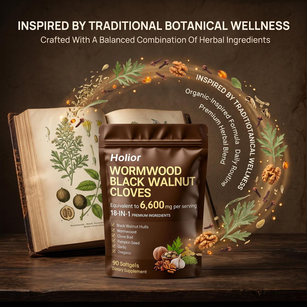 18-in-1 Black Walnut Wormwood - Herbal Wellness Blend with Clove, Garlic, Turmeric, Pumpkin Seed, Oregano, Berberine & More, Daily Digestive & Gut Balance Support Supplement - 90 Softgels