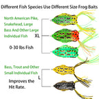 5Pcs Topwater Hollow Body Frog Lures Set with Box