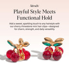 Buy now Kitsch Cherry Small Hair Clips for Women â€“ Rhinestones Small Claw Clips | Electroplated Metal Springs and Anti-Rust Finish | Strong Hold for Updo and Cute Half Up Styles | Ideal Gifts for Women - 2pcs at indiglob india