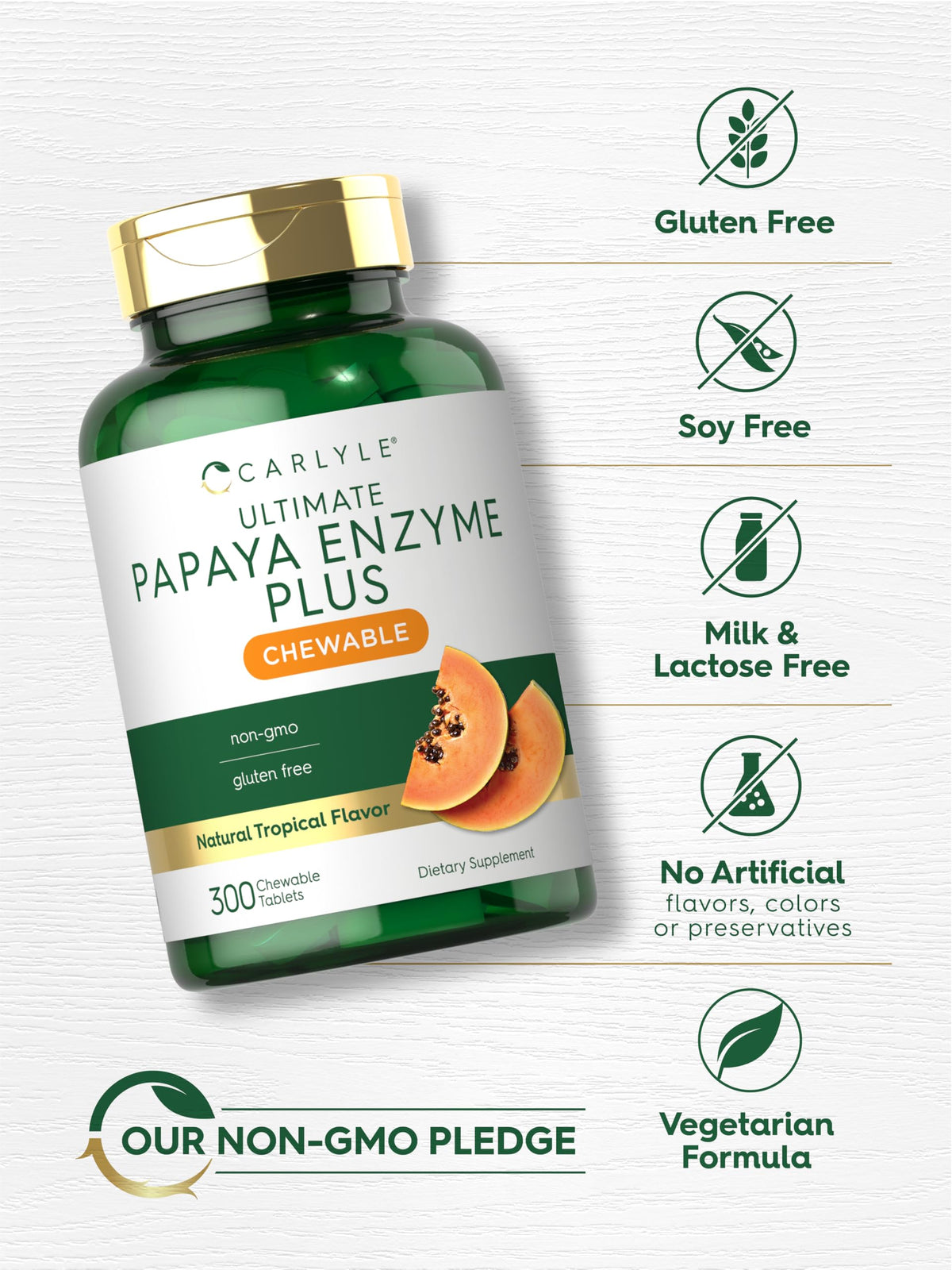 Carlyle Papaya Enzyme Chewable Tablets