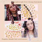 50Pcs Adjustable Metal Hair Cuffs and Rings for Braids, Bohemian Princess-inspired Gold Hair Jewelry Set for Women, Festival Party Dreadlock Decorations