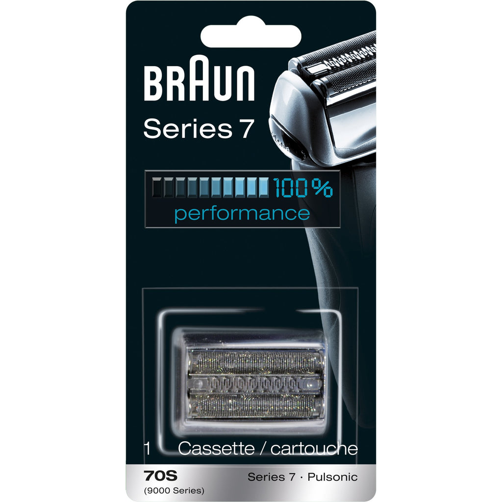 Braun Series 7 70S Electric Shaver Head Replacement Cassette – Silver | Foil and cutter set, fits select electric models, designed for a closer shave