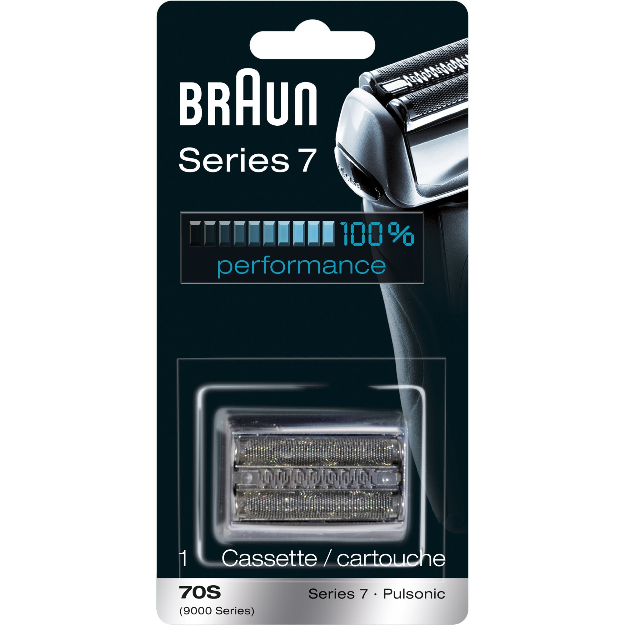 Braun Series 7 70S Electric Shaver Head Replacement Cassette – Silver | Foil and cutter set, fits select electric models, designed for a closer shave