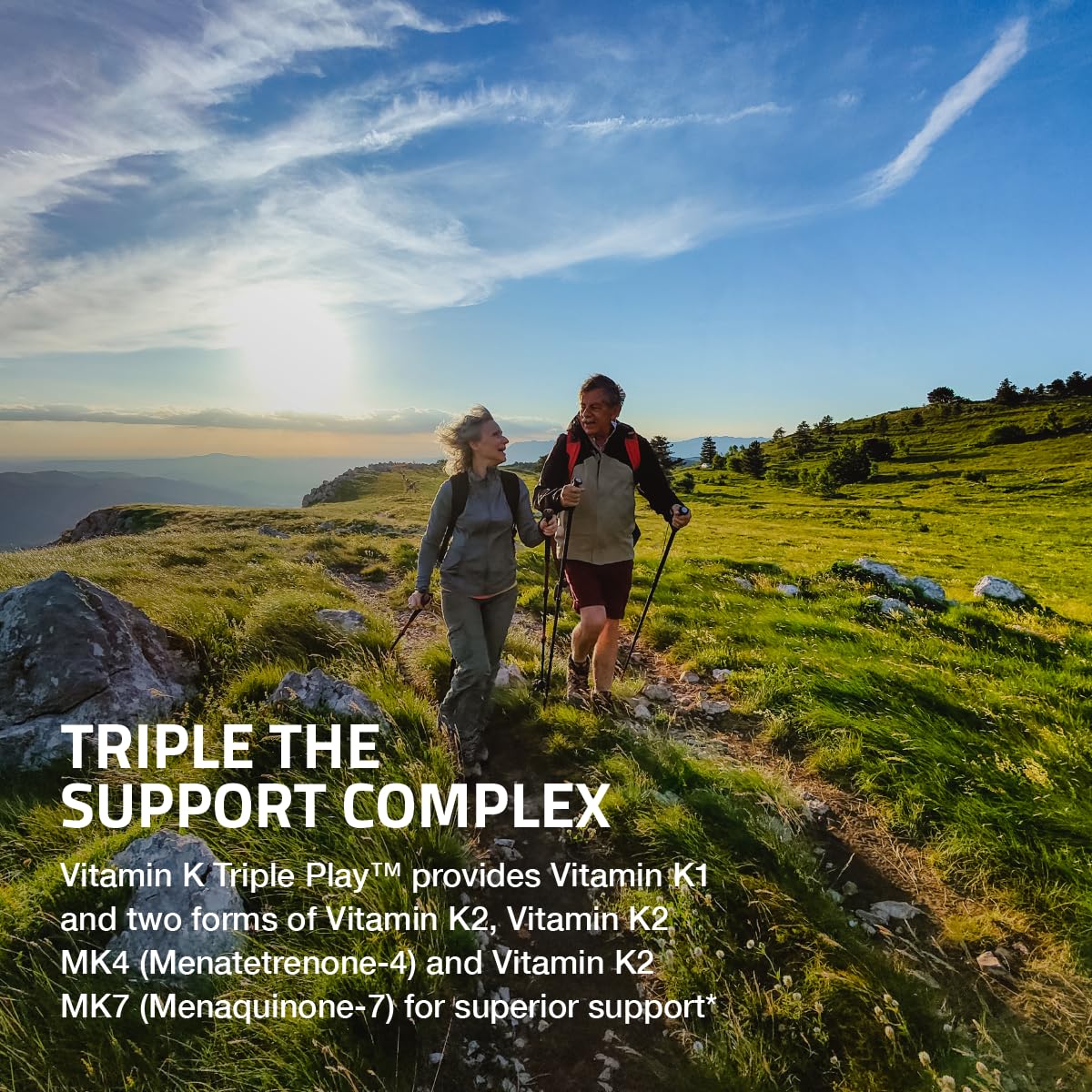 Bronson Vitamin K Triple Play Full Spectrum K1 & K2 MK-4/MK-7, 180 Capsules | 550 mcg Total Vitamin K: 100 mcg K1 + 450 mcg K2, Strong Bone Support, Non-GMO & Gluten-Free