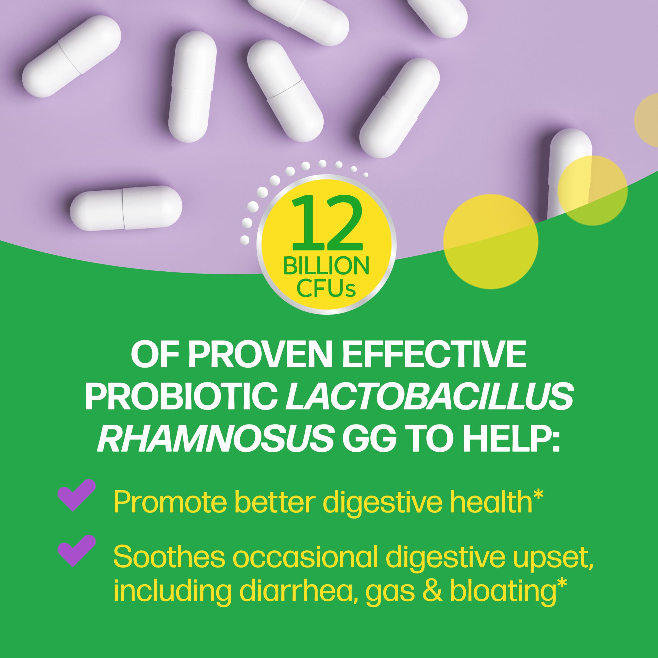 Culturelle Pro Strength Probiotics for Digestive Gut Health*, 12B CFU, 60ct | Daily Prebiotic Probiotic for Women & Men, Synbiotic, Lactobacillus Rhamnosus GG, No Refrigeration Needed, 2 Month Supply