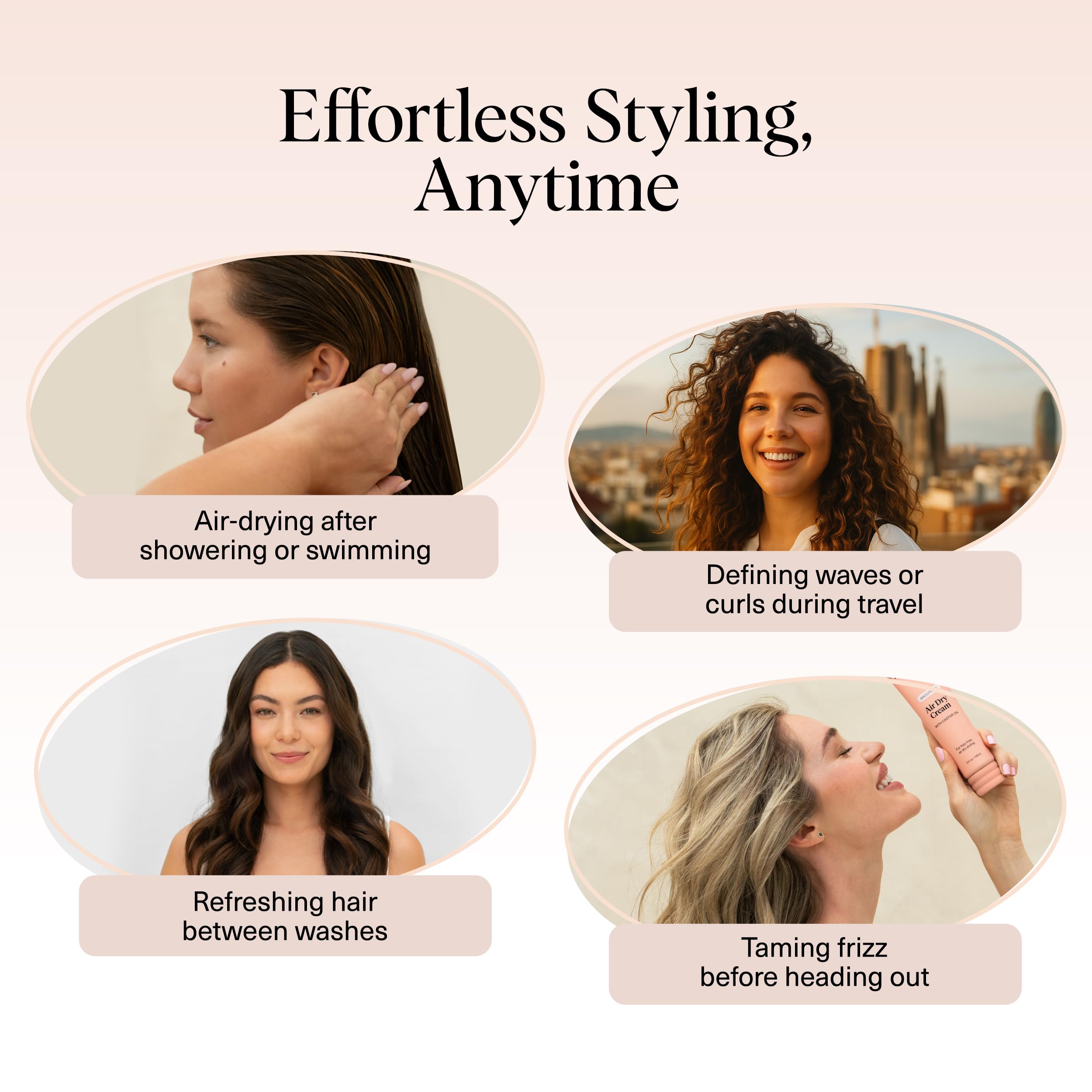 Buy now Kitsch Smoothing Air Dry Cream for Hair â€“ Frizz Control Hair Care Product with Castor Oil & Coconut Oil â€“ Weightless Styling Cream - Enhances Natural Texture Appearance | Ideal Gifts for Women â€“ 5 oz at indiglob india