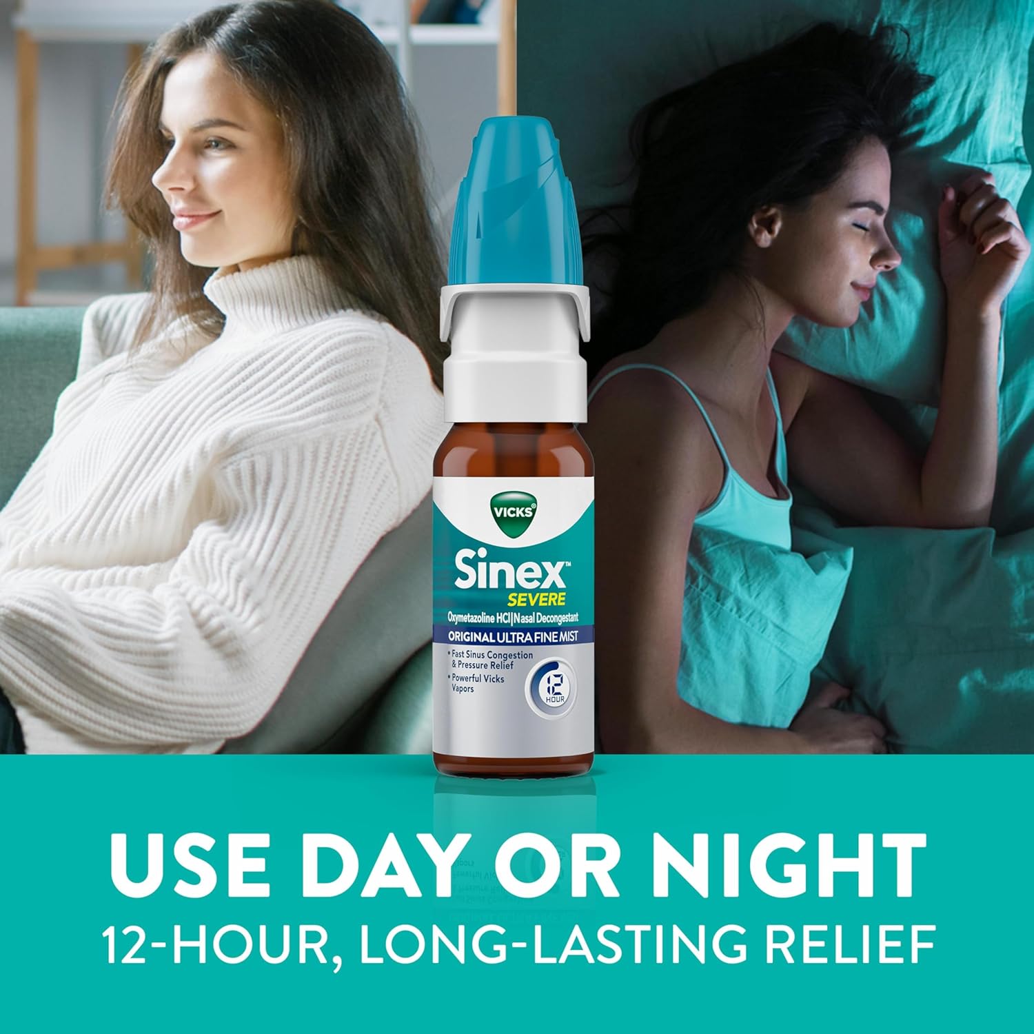 Buy now Vicks Sinex SEVERE Allergy & Sinus Nasal Spray, Original Ultra Fine Mist, Decongestant Medicine, Relief from Nasal Congestion due to Cold or Allergy, Sinus Pressure Relief, 265 Sprays x 2 at indiglob india