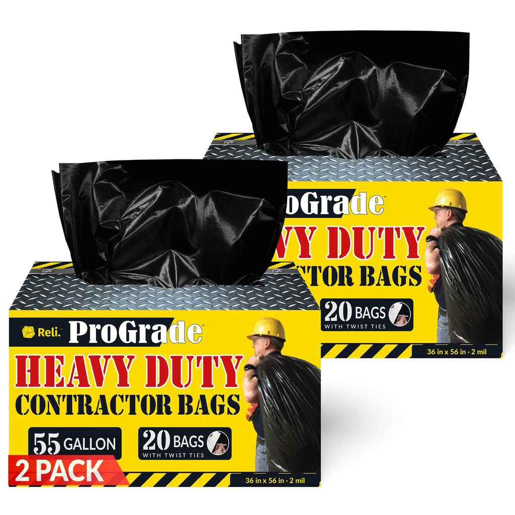 Reli. Contractor Garbage Bags 55 Gallon | Heavy Duty