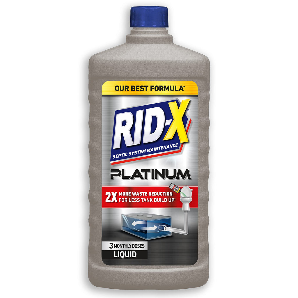Rid-X Septic Tank Treatment Platinum, Liquid Formula, 3 Months' supply