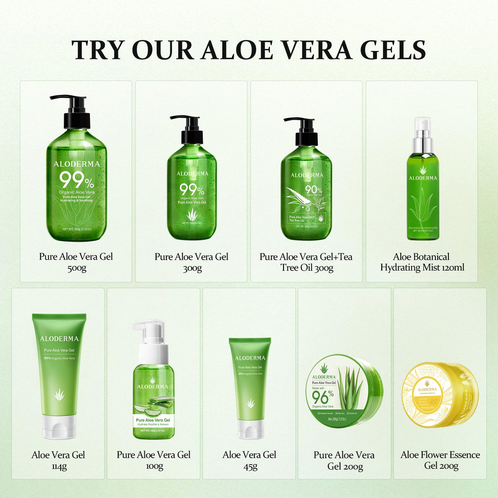 Aloderma Aloe Vera Gel Made within 12 Hours of Harvest with 99% Pure Organic Aloe Vera, Naturally Hydrating for Soothing Skincare, Moisturizing Aloe Gel for Skin, Face, Sensitive Skin - 4oz - 2ct