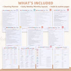 PGJ ADHD Cleaning Planner for Adults, Undated Cleaning Schedule & Checklist