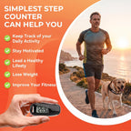 3D Pedometer for Walking, Step Counter with Backlight & USB Charge