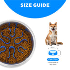 Outward Hound Fun Feeder Stainless Steel Slo Bowl for Dogs, Medium, 8.3"