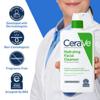 Buy now CeraVe Hydrating Facial Cleanser, Moisturizing Face Wash For Dry Skin, Hyaluronic Acid + Ceramides + Glycerin, Hydrating Cleanser For Normal To Dry Skin, National Eczema Association Certified at indiglob india