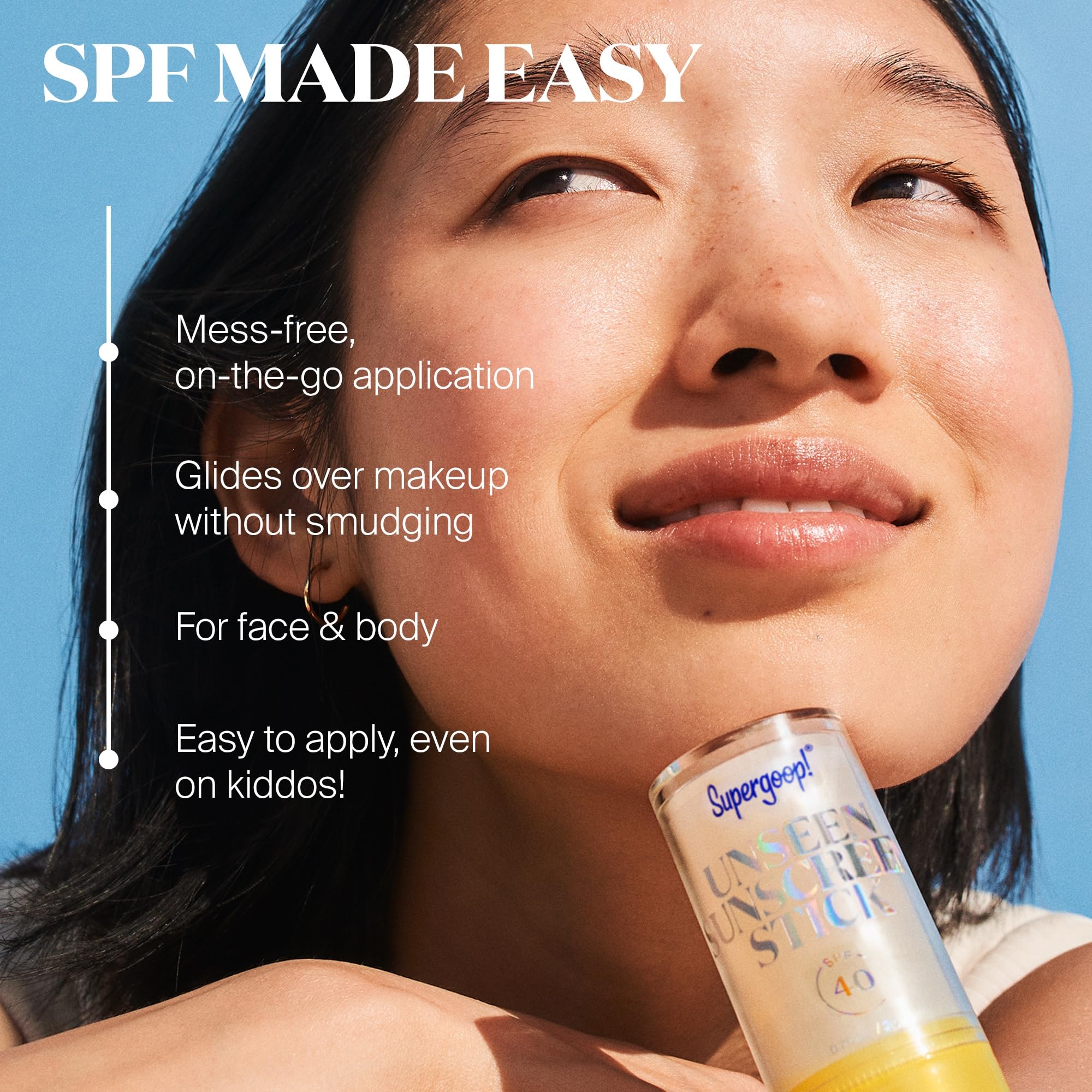 Buy now Supergoop! Unseen Sunscreen Stick - SPF 40 - Clear & Invisible Sun Protection - Broad Spectrum Face Sunscreen - Glides Over Makeup - Natural Finish - For All Skin Types - 0.7 fl oz at indiglob india