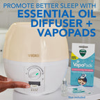 Buy now Vicks Cool Mist 3-in-1 SleepyTime Humidifier for Baby & Kids with Color Changing Night Light and Essential Oil Diffuser at indiglob india