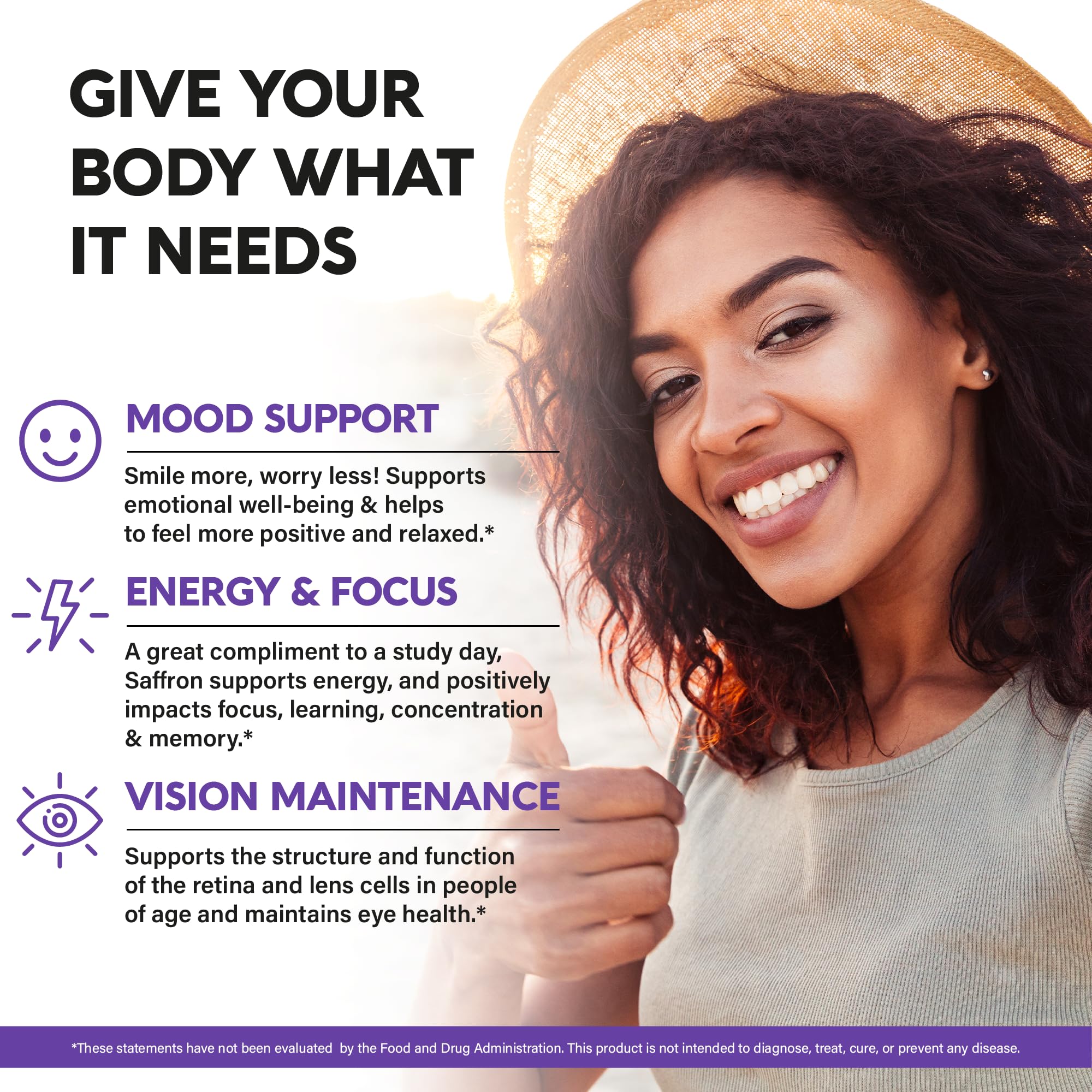 Saffron Supplements - Saffron Extract 88.5mg - Mood & Vision - 180 Capsules | Pure Saffron - Energy Support & Eye Health for Women & Men - Lab Tested - NonGMO Vegan Pills - 180-Day Supply