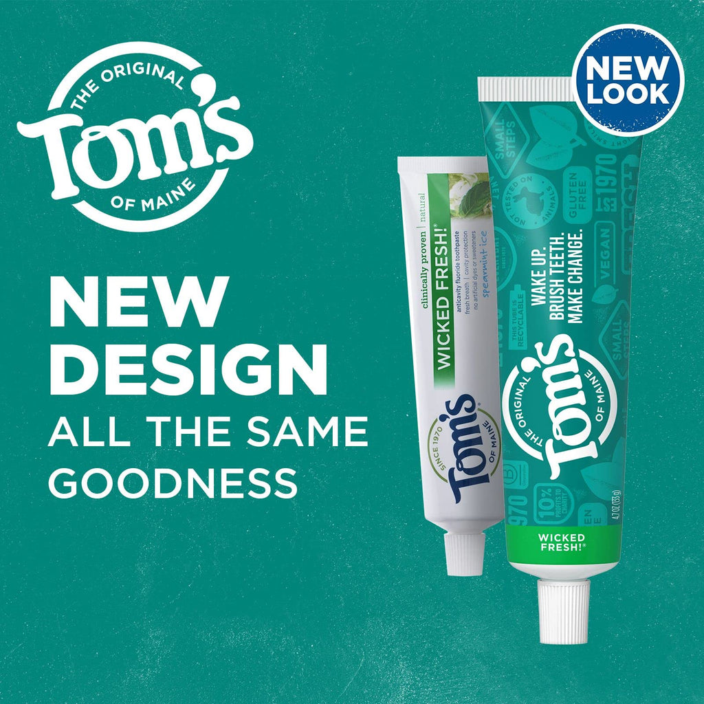 Buy now Tom's of Maine Natural Wicked Fresh! Fluoride Toothpaste, Spearmint, 4.7 oz. 2-Pack at indiglob india