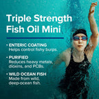 GNC Triple Strength Fish Oil Mini, 1000mg EPA & DHA, 120 Mini Softgels | Provides 1000mg EPA and DHA per Serving to Support Heart, Brain, Skin, Eye, Joint Health, and a Balanced Mood