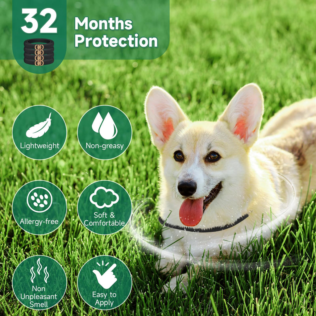 Woyamay 4 Pack Flea Collar for Dogs, Flea and Tick Prevention for Dogs