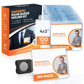 100 Pack of 4x3 Magnetic Name Badge Holders (White Printable Inserts Included) Customizable Magnetic Name Tags for Office, Conventions, School, and Events - Durable and Clear Plastic Name Tag Holder