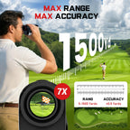 Golf Rangefinder with Slope On/Off 1500 Yards 7X Magnification Golf Gifts
