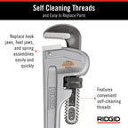 Buy now RIDGID 31095 Model 814 Aluminum Straight 14" Plumbing Pipe Wrench, Silver, Made in the USA at indiglob india