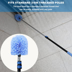 Big Cobweb Duster Head Twist-On Spider Web Fuster for Outdoor & Indoor Web Cleaning // Fits Standard 3/4 inch Threaded Poles // Cobweb Duster Brush Head Only (Blue)