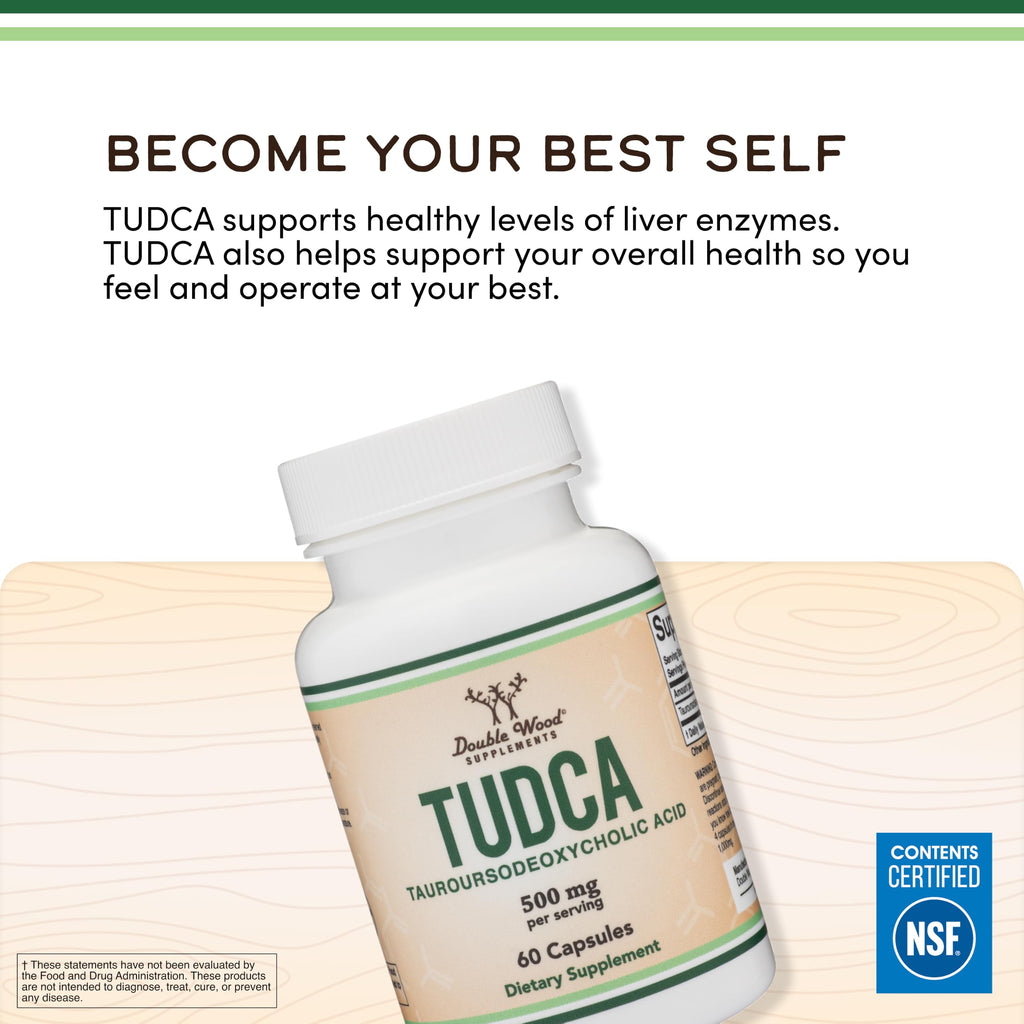 TUDCA Bile Salts 500mg, Digestion, Gallbladder + Liver Support, 60 Capsules | Bile Flow + Post-Cholecystectomy Support, Genuine Bile Acid TUDCA, Authentic Bitter Taste, 250mg per Cap, Third-Party Tested