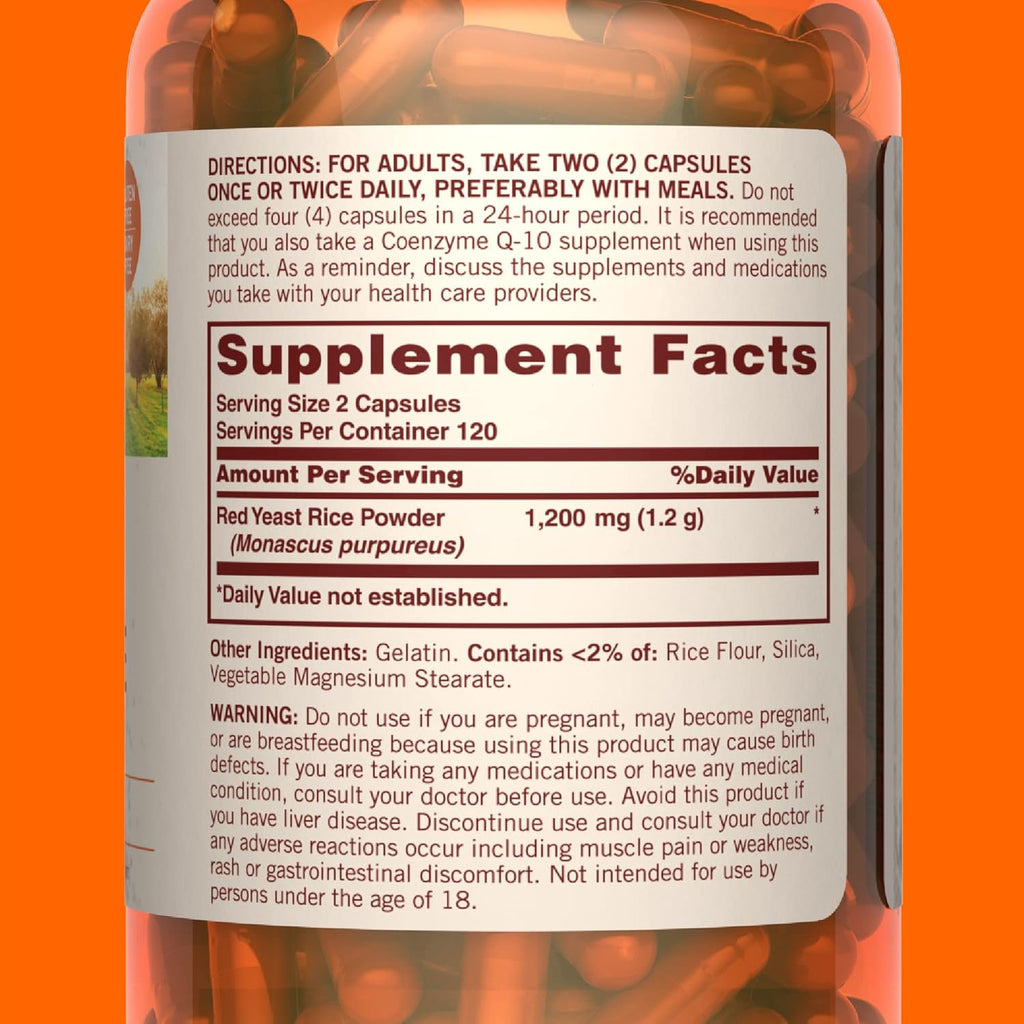 Buy now Sundown Red Yeast Rice 1200 mg, 240 Capsules at indiglob india