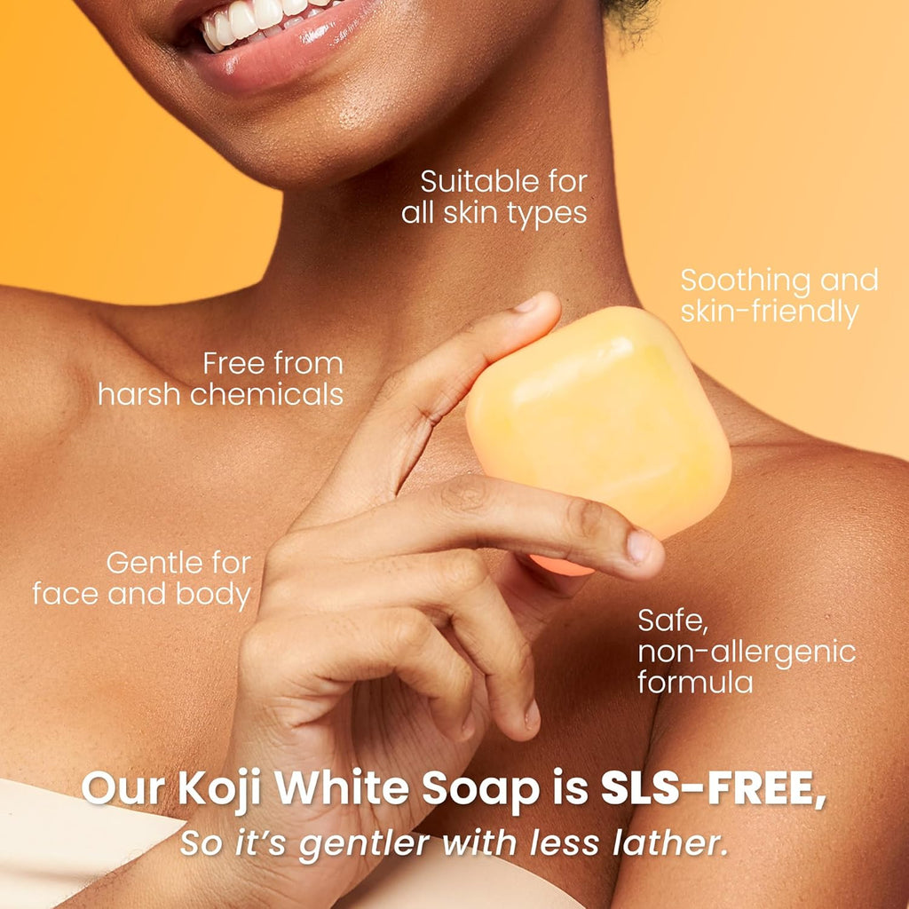 Buy now Koji White Kojic Acid & Vitamin C Brightening Soap, Hydrating Face & Body For Radiant Glow Skin, Nourishing, Moisturizing, Cleansing Bar, Vegan, Paraben-Free, 2.82 oz (2 Bars) at indiglob india