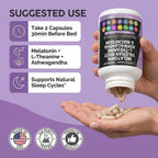 Clean Nutraceuticals Melatonin 10mg Valerian Root L Theanine 200mg Ashwagandha - Sleep Support for Women & Men with Magnesium Complex, Lemon Balm, Chamomile, & Passion Flower - 60 Caps